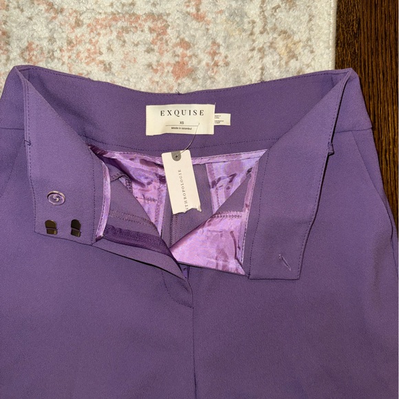 Purple Wide Leg Trousers - Picture 5 of 6